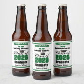 Green Class of 2026 Graduation Party Custom Bier Etiket (Flessen)