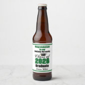 Green Class of 2026 Graduation Party Custom Bier Etiket (Voorkant)