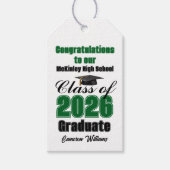 Green Class of 2026 Graduation Party Custom Cadeaulabel (Voorkant)