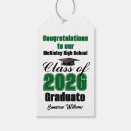 Green Class of 2026 Graduation Party Custom Cadeaulabel