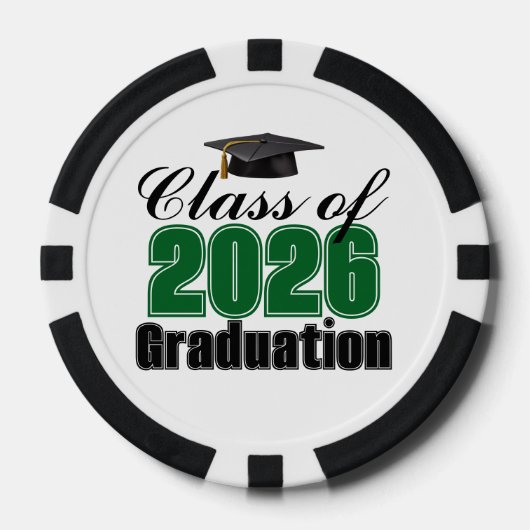 Green Class of 2026 Graduation Party Poker Chips (Voorkant)