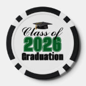 Green Class of 2026 Graduation Party Poker Chips (Achterkant)