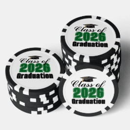 Green Class of 2026 Graduation Party Poker Chips