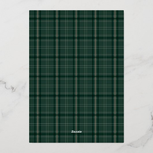 Green Classic Christmas Plaid Photo Folie Feestdagenkaart (Achterkant)