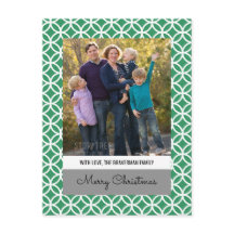 Green Classy Diamond Holiday Foto Briefkaart