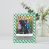 Green Classy Diamond Holiday Foto Briefkaart (Staand voorkant)