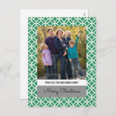 Green Classy Diamond Holiday Foto Briefkaart (Voorkant / Achterkant)