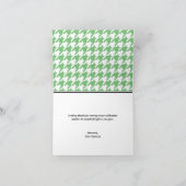 Green Classy Houndstooth Bedankt kaarten (Binnen)