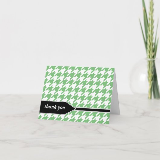 Green Classy Houndstooth Bedankt kaarten (Voorkant)