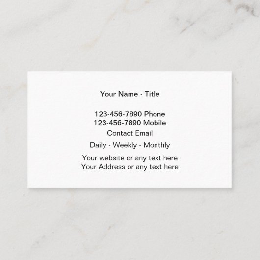 Green Cleaning Moderne Unieke Visitekaartjes (Achterkant)