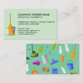 Green Cleaning Service Housekeeper Janitorial Visitekaartje (Voorkant / Achterkant)