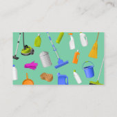 Green Cleaning Service Housekeeper Janitorial Visitekaartje (Achterkant)