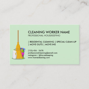 Green Cleaning Service Housekeeper Janitorial Visitekaartje