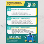 Green Cleaning Service (met prijslijst) Flyer (Achterkant)