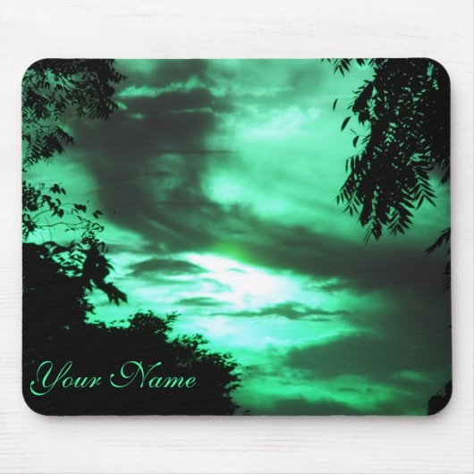 Green Clouded Sky mousepad Muismat (Voorkant)