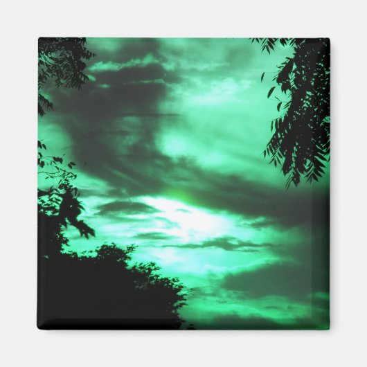 Green Clouded Sunrise Magnet (Voorkant)