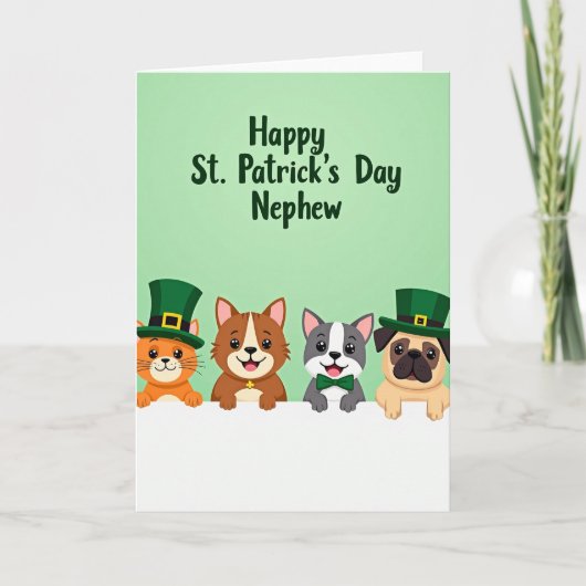 Green Clover Animal Friends Card Kaart (Voorkant)