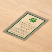 Green Clover & Burlap St. Patrick's Day Acryl Uitnodigingen (Laagn)