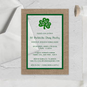 Green Clover & Burlap St. Patrick's Day Acryl Uitnodigingen