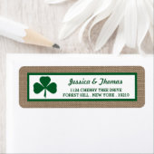 Green Clover & Burlap St. Patrick's Day Etiket (Insitu)