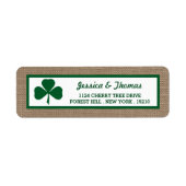 Green Clover & Burlap St. Patrick's Day Etiket (Voorkant)