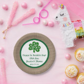 Green Clover & Burlap St. Patrick's Day Papieren Bordje (Feest)
