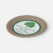 Green Clover & Burlap St. Patrick's Day Papieren Bordje (Gekanteld)