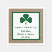 Green Clover & Burlap St. Patrick's Day Servet (Voorkant)