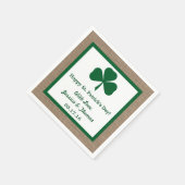 Green Clover & Burlap St. Patrick's Day Servet (Hoek)