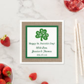 Green Clover & Burlap St. Patrick's Day Servetten (Insitu)