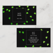 Green Clover Confetti Black Glam Vip Visitekaartje (Voorkant / Achterkant)