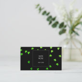 Green Clover Confetti Black Glam Vip Visitekaartje (Staand voorkant)