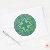 Green Clover Cross Ronde Sticker (Envelop)