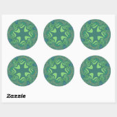 Green Clover Cross Ronde Sticker (Vel)