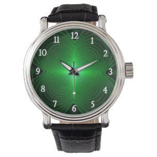 Green Clover Horloge