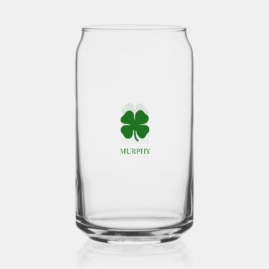 Green Clover Irish Blikvorm Glas (Achterkant)