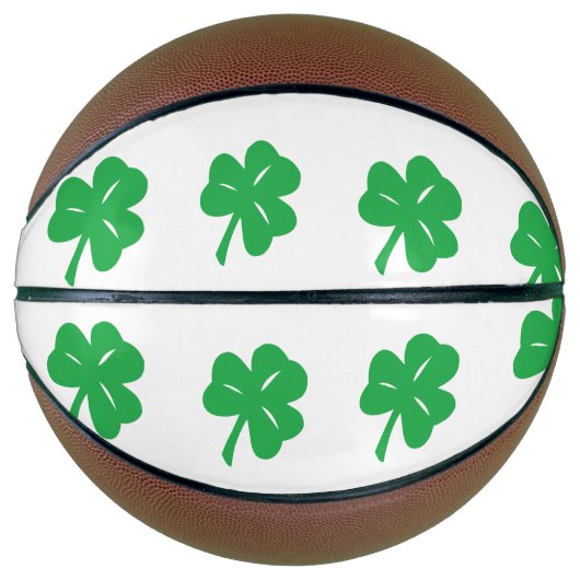 Green Clover Leaf Basketball Mini Basketbal (Voorkant)