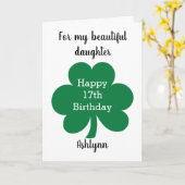 Green Clover Leaf St. Patrick's Day 17th Birthday Kaart (Gele Bloem)