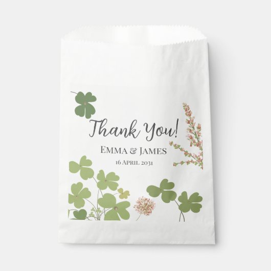 Green Clover Leaf St Patricks Day Bedankt Bedankzakje (Voorkant)