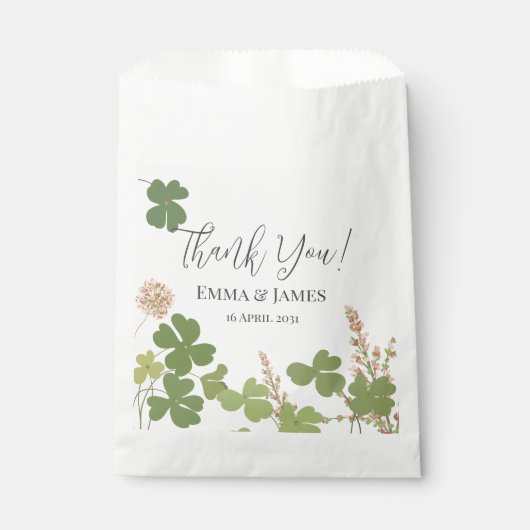 Green Clover Leaf St Patricks Day Bedankt Bedankzakje (Voorkant)