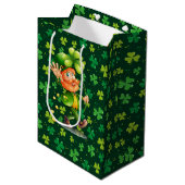Green Clover Medium Cadeauzakje (Voorkant Gekanteld)