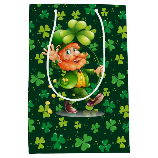 Green Clover Medium Cadeauzakje (Voorkant)