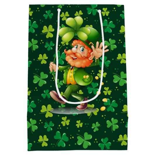 Green Clover Medium Cadeauzakje (Achterkant)