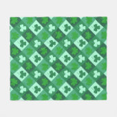 Green clover pattern for St Patricks day Fleece Deken (Voorkant (Horizontaal))