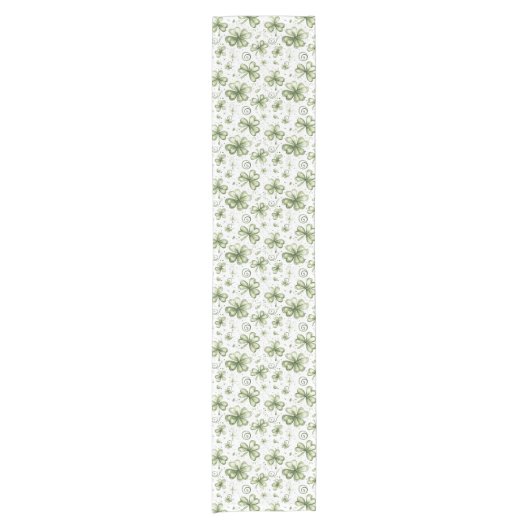  Green Clover Pattern • St. Patrick’s Day  Korte Tafelloper (Voorkant)