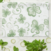  Green Clover Pattern • St. Patrick’s Day  Theedoek (Gevouwen)