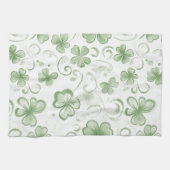  Green Clover Pattern • St. Patrick’s Day  Theedoek (Horizontaal)