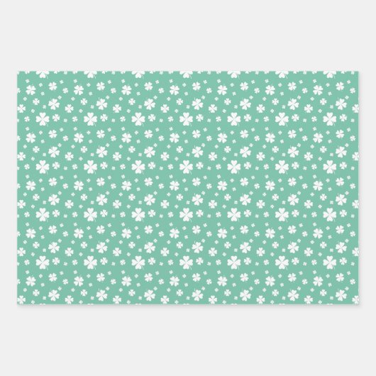 Green Clover & Rainbow Lucky One First Birthday Inpakpapier Vel (Voorkant 2)