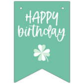 Green Clover Rainbow Lucky One Foto 1st Birthday Vlaggetjes (Tweede vlag)