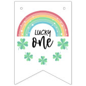 Green Clover Rainbow Lucky One Foto 1st Birthday Vlaggetjes (Derde vlag)
